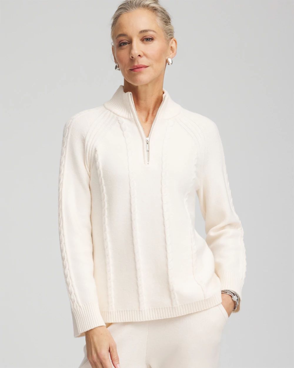 100% Cashmere Ribbed Half Zip | Old Money